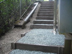 コンクリート製枕木の階段
